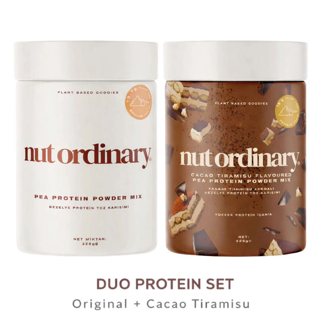 Kakao Tiramisu Aromalı Bezelye Protein Toz Karışımı (325 g)+ Sade Bezelye Protein Toz Karışımı (325 g)