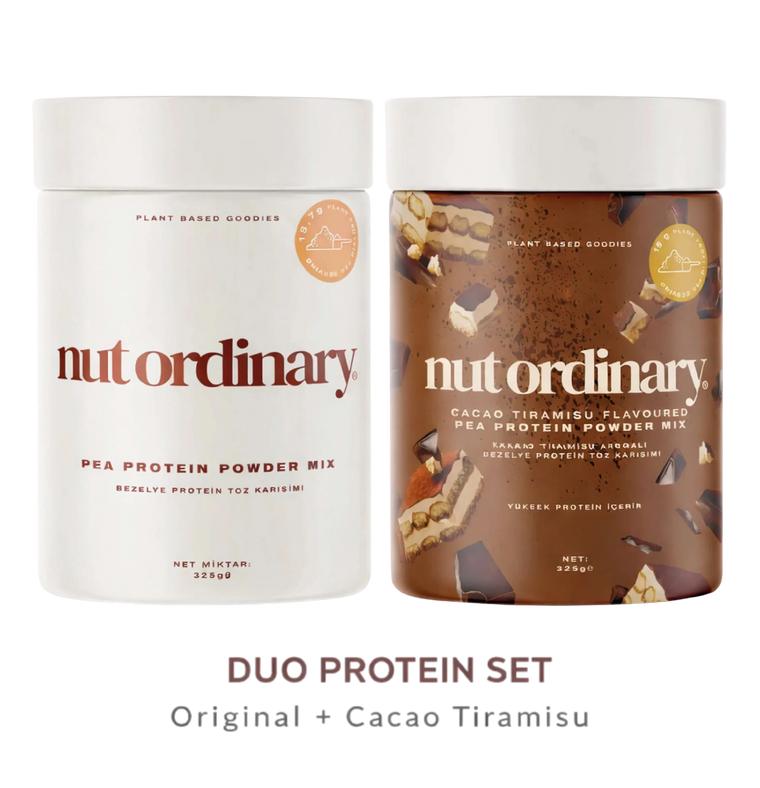 Kakao Tiramisu Aromalı Bezelye Protein Toz Karışımı (325 g)+ Sade Bezelye Protein Toz Karışımı (325 g)